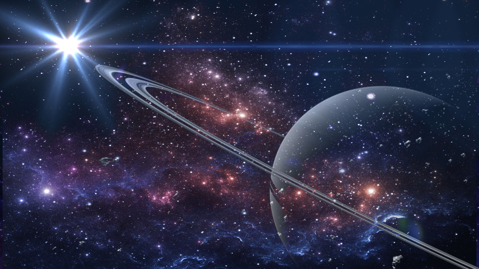 Planets and galaxy, cosmos,  physical cosmology, science fiction wallpaper.